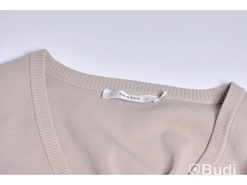 Stickad Kofta - Gestuz Mattheagz SS Rib Cardigan Beige - Strl XS (Nypris ca 1500 kr)