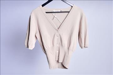 Stickad Kofta - Gestuz Mattheagz SS Rib Cardigan Beige - Strl L (Nypris ca 1500 kr)