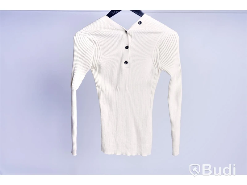 Stickad Kofta - Proenza Schouler White Label Cotton Cashmere Rib Knit Cardigan - Strl S (Nypris ca 3000 kr)