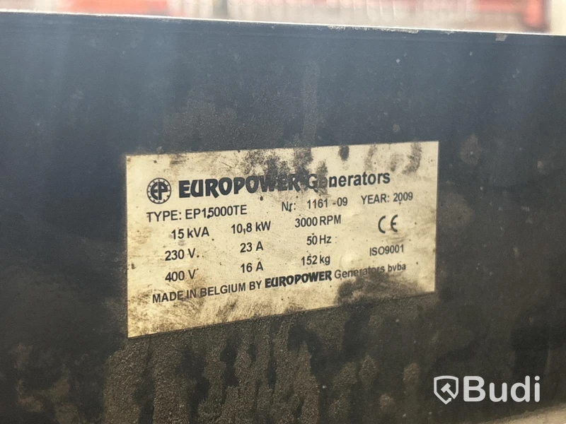 Elverk Europower EP15000TE med Honda motor