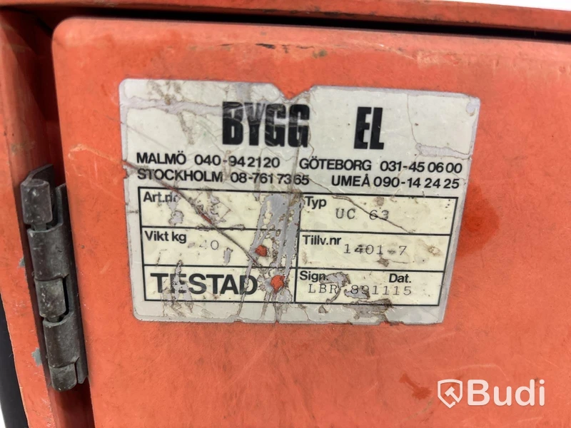 Byggcentral UC 63A & 3-faskablage