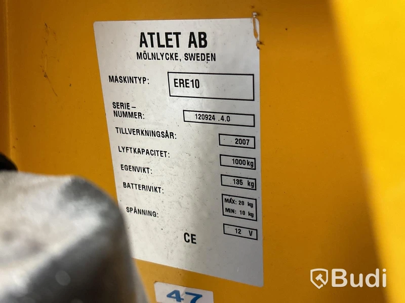 Höglyftande elhandtruck Atlet ERE10