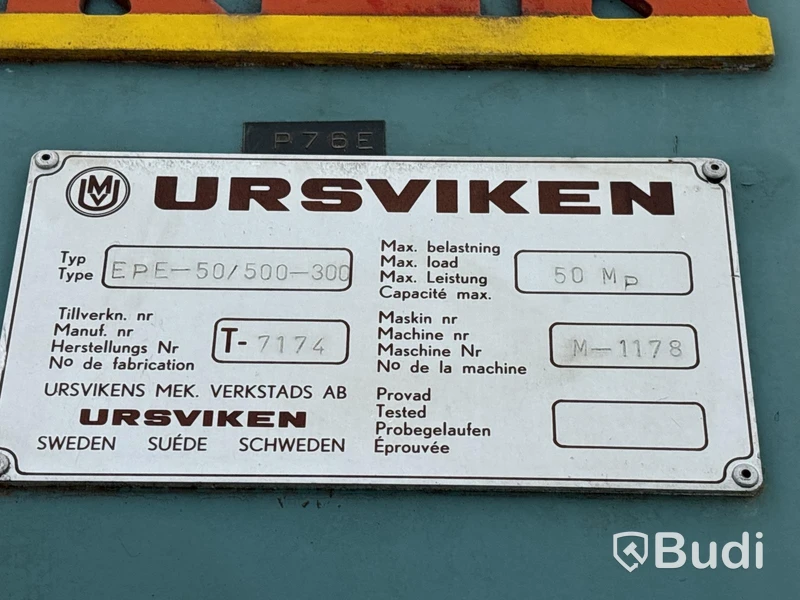 Hydraulisk press Ursviken EPE-50/500-300