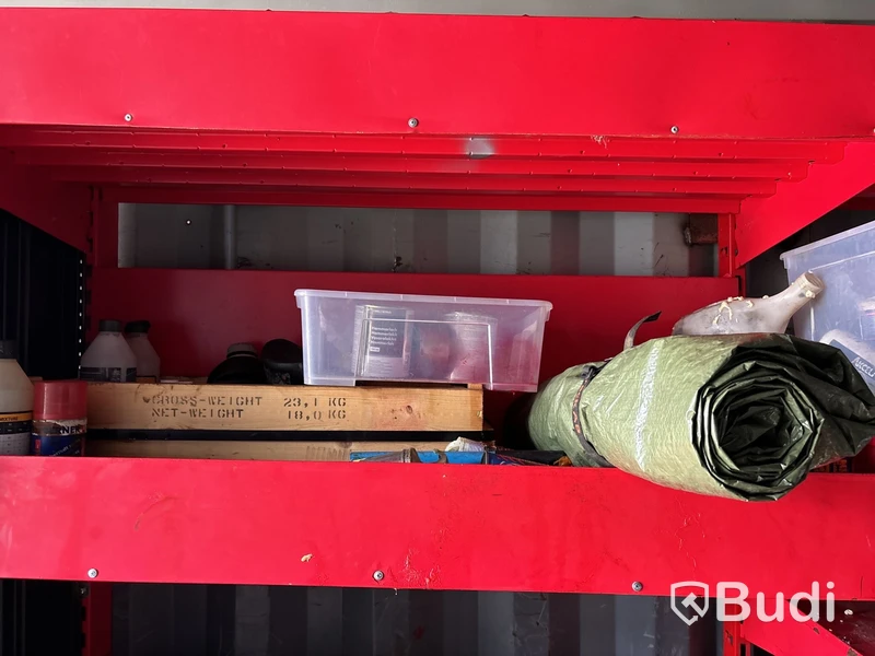 20 fots container med järnvägsutrustning & tillbehör
