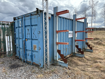 20 fots container med järnvägsutrustning & tillbehör