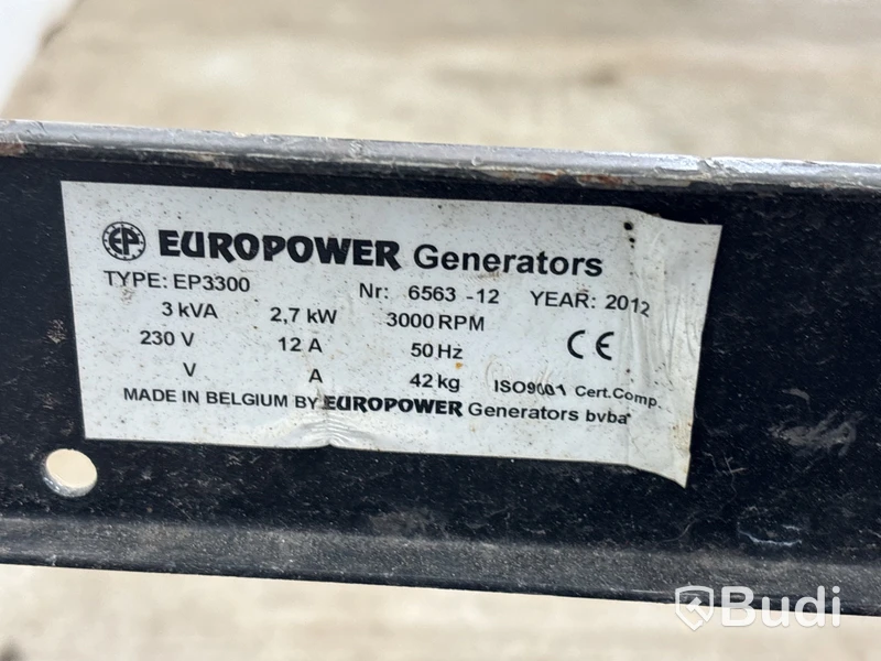Elverk Europower EP3300 2,7 kW