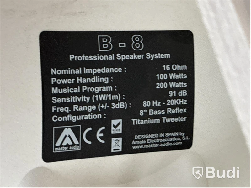6 st högtalare Master Audio B-8