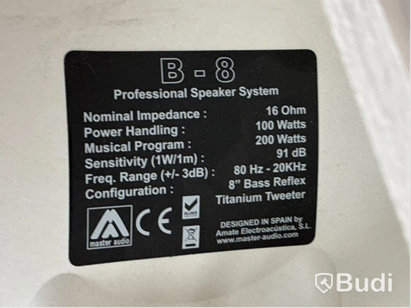 4 st högtalare Master Audio B-8