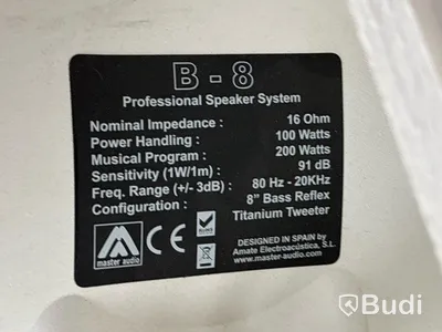 6 st högtalare Master Audio B-8