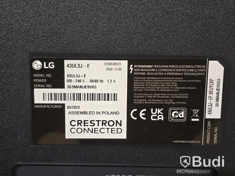 LG 43UL3J-E  | 43" TV/Bildskärm