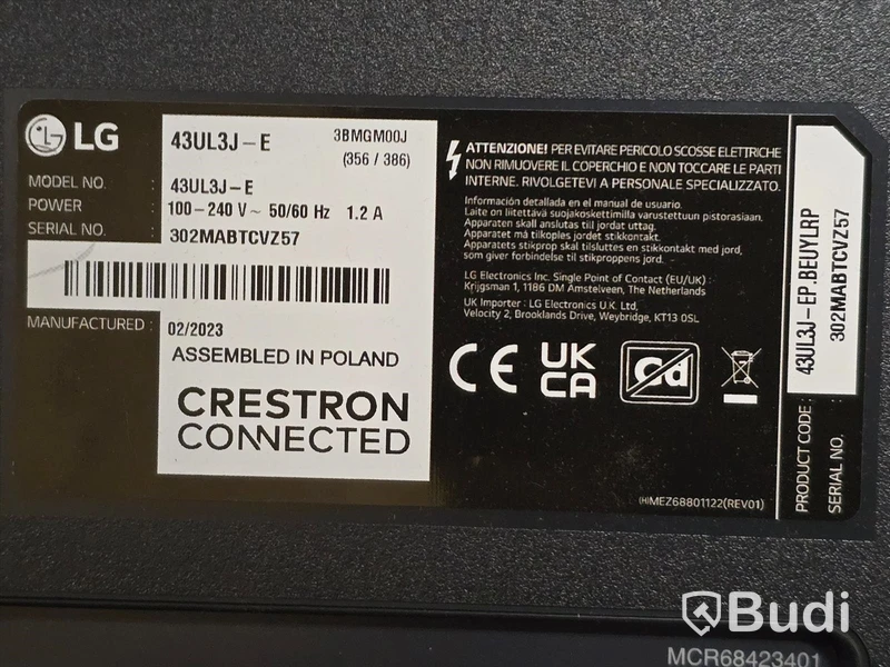 LG 43UL3J-E  | 43" TV/Bildskärm