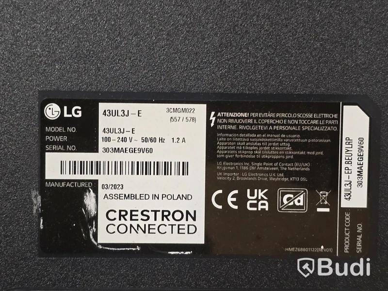 LG 43UL3J-E  | 43" TV/Bildskärm