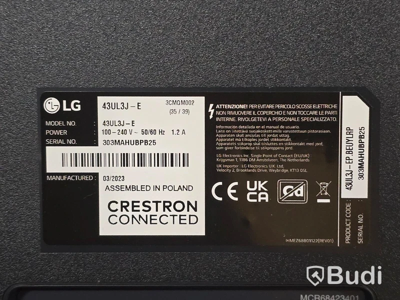 LG 43UL3J-E  | 43" TV/Bildskärm