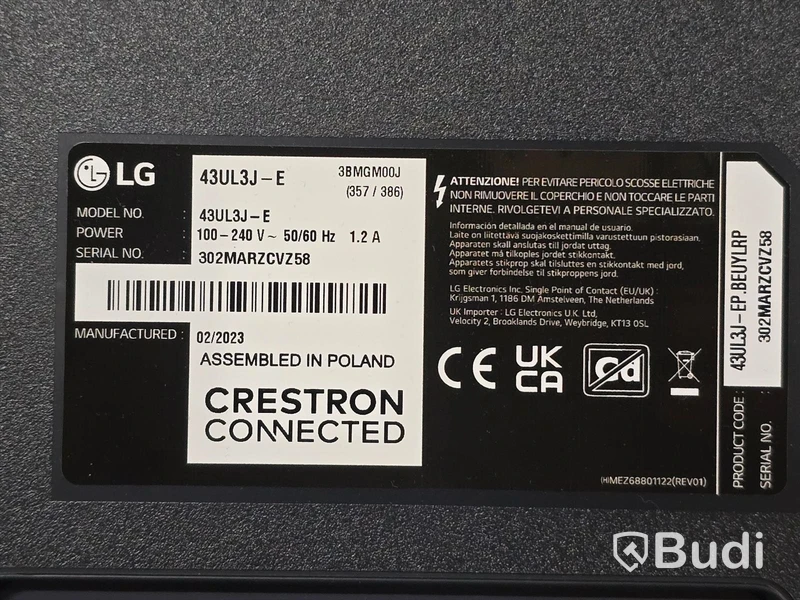 LG 43UL3J-E  | 43" TV/Bildskärm