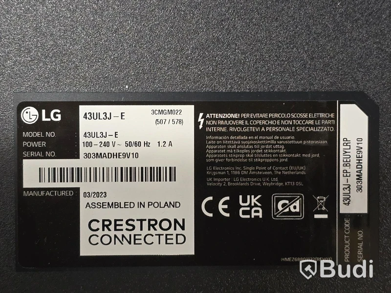 LG 43UL3J-E  | 43" TV/Bildskärm
