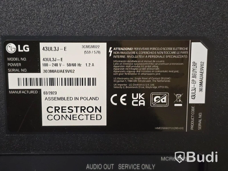 LG 43UL3J-E  | 43" TV/Bildskärm