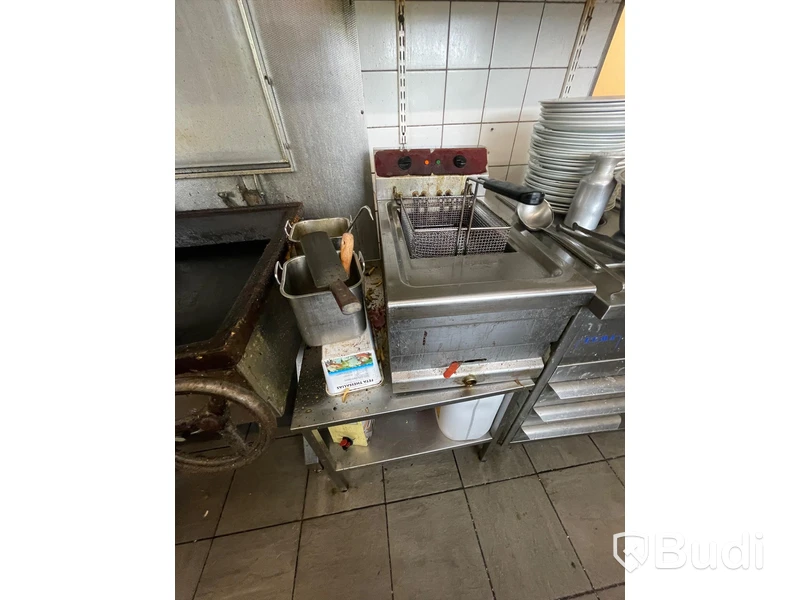 Fritös med rostfri bänk