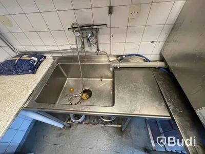 Rostfribänk med ho 115 cm Obs! Blandare ingår ej