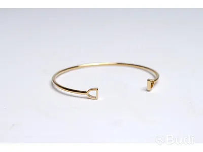 Armband - guldpläterat, strl. S, GTG Stirrup Cuff, Skultuna. Ny.