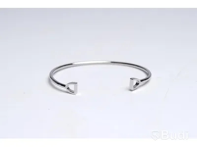Armband - polerat stål, strl. S, GTG Stirrup Cuff, Skultuna. Ny.
