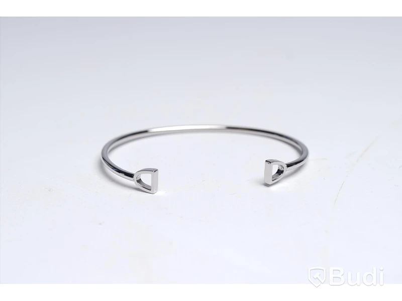 Armband - polerat stål, strl. S, GTG Stirrup Cuff, Skultuna. Ny.