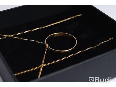 Halsband - guldpläterat, 70 cm, ICON Necklage, Skultuna. Ny.