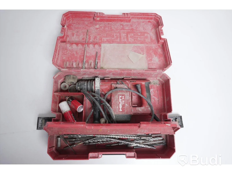 Hilti TE 14 Slagborrmaskin med diverse bits och förvaringslåda.