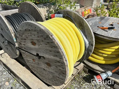 Rulle gummikabel 32A med gul skyddslang