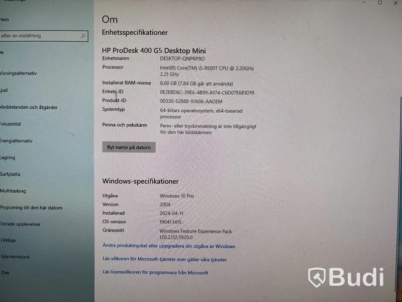HP ProDesk 400 G5 Mini med 23” monitor