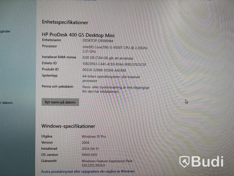 HP ProDesk 400 G5 Mini med 23” monitor