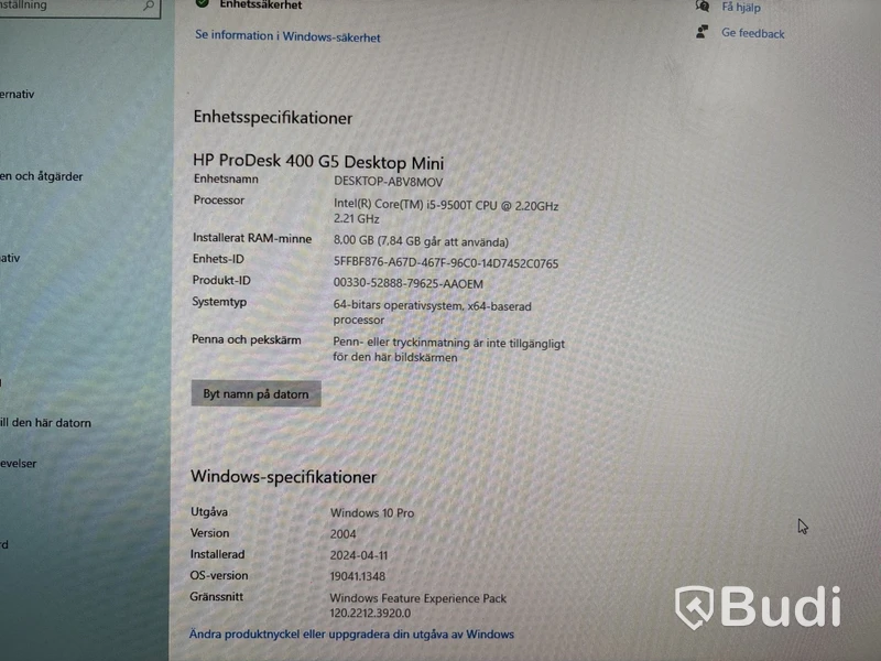 HP ProDesk 400 G5 Mini med 23” monitor