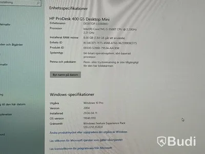 HP ProDesk 400 G5 Mini med 23” monitor