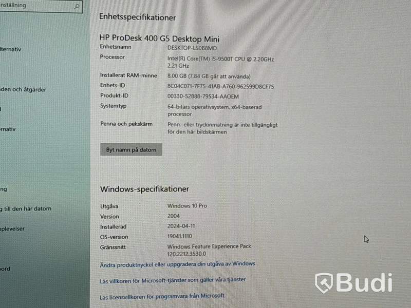 HP ProDesk 400 G5 Mini med 23” monitor