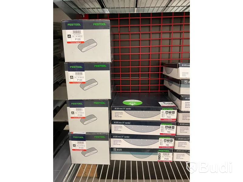 Parti med diverse slippapper och slipsvampar, FESTOOL. Ord. pris: 24 167 kr exkl. moms