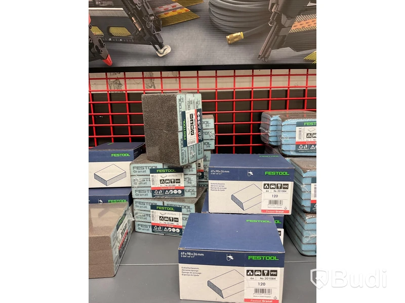 Parti med diverse slippapper och slipsvampar, FESTOOL. Ord. pris: 24 167 kr exkl. moms