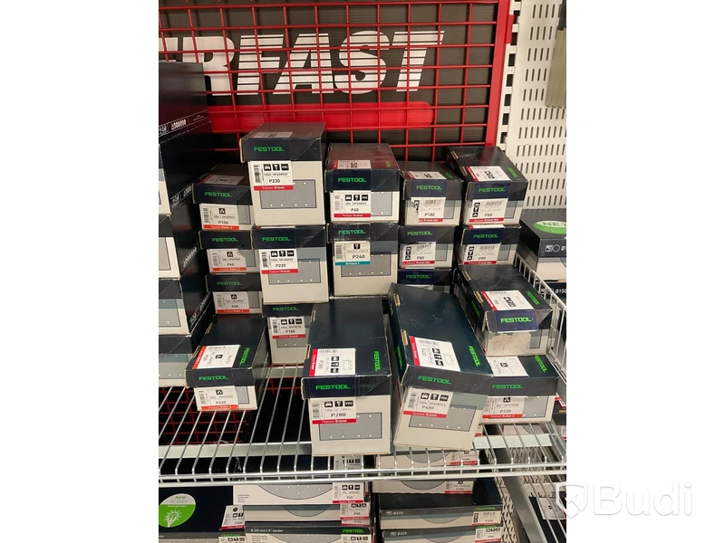 Parti med diverse slippapper och slipsvampar, FESTOOL. Ord. pris: 24 167 kr exkl. moms