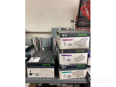 Parti med diverse slipband, slipark och slippapper. FESTOOL. Ord. pris: 23 180 kr exkl. moms