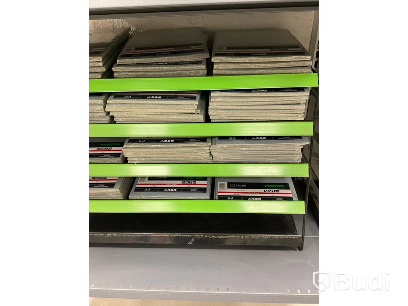 Parti med diverse slipband, slipark och slippapper. FESTOOL. Ord. pris: 23 180 kr exkl. moms