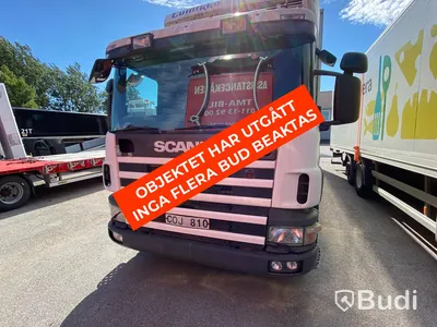 Lastbil Scania P114LB6X2 -99 inkl. BT ledstaplare