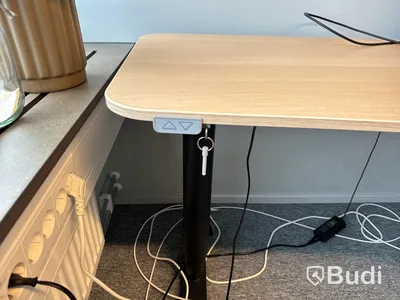 Höj- och sänkbart skrivbord och datorskärm