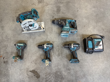 5 st batterimaskiner Makita