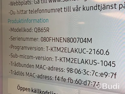 2 st 65” TV & konferenskamera Logitech Meetup