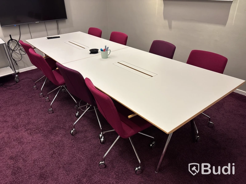 Konferensbord, 8 st. Stolar Gärsnäs och 2 st. Gardiner
