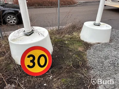 6 st Flaggstänger med fundament - 10 m