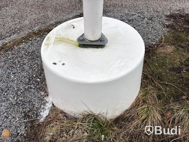 6 st Flaggstänger med fundament - 10 m