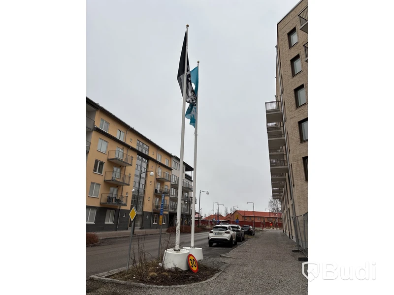 6 st Flaggstänger med fundament - 10 m
