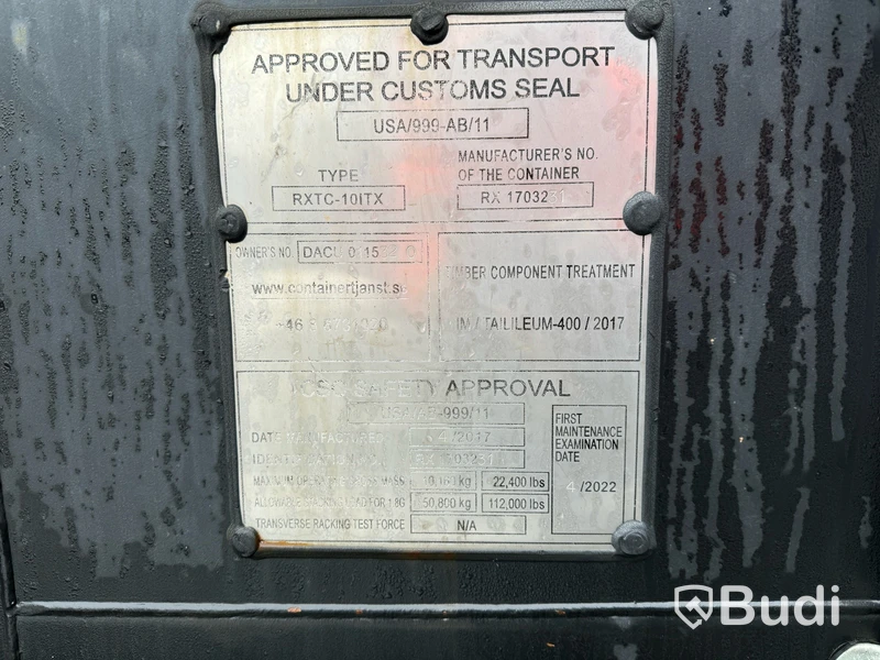 Container, 10 fot inklusive innehåll