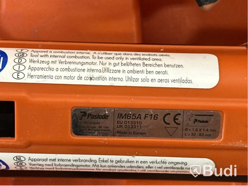 Dyckertspistol Gasdriven Paslode IM65A F16