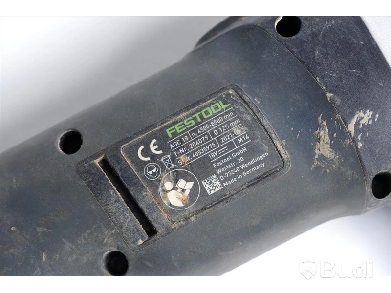 Festool Vinkelslip 18 V AGC 18-125 - inkl. batteri och förvaringslåda. Nypris ca 6277 kr.