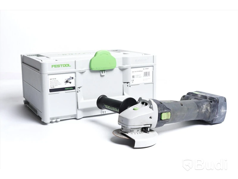 Festool Vinkelslip 18 V AGC 18-125 - inkl. batteri och förvaringslåda. Nypris ca 6277 kr.